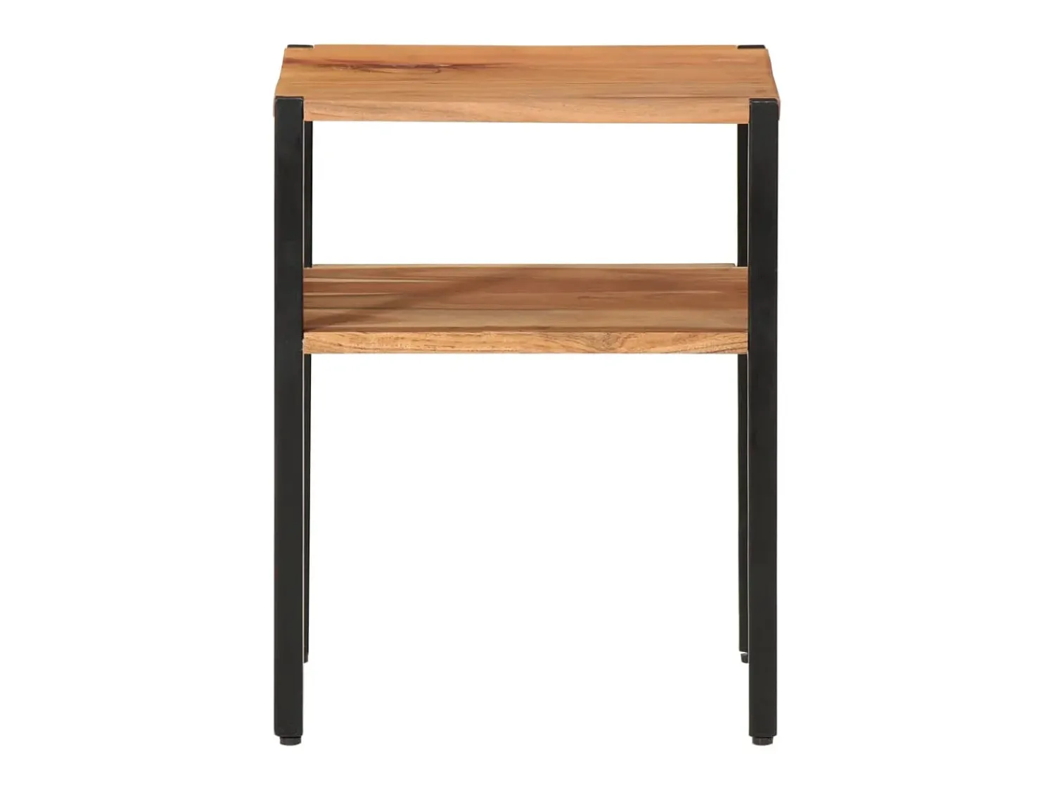 vidaxl Mesa de apoio 35x35x45 cm madeira de acácia maciça e ferro^ Mesa De Apoio