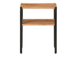 Mesa de apoio 35x35x45 cm madeira de acácia maciça e ferro PT980591^ Mesa De Apoio