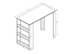 Móvel De Bar|Vicco Mesa de bar antracite 57x117x106 Cinza antracite