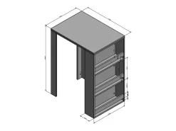 Móvel De Bar|Vicco Mesa de bar 57x80x106 Branco