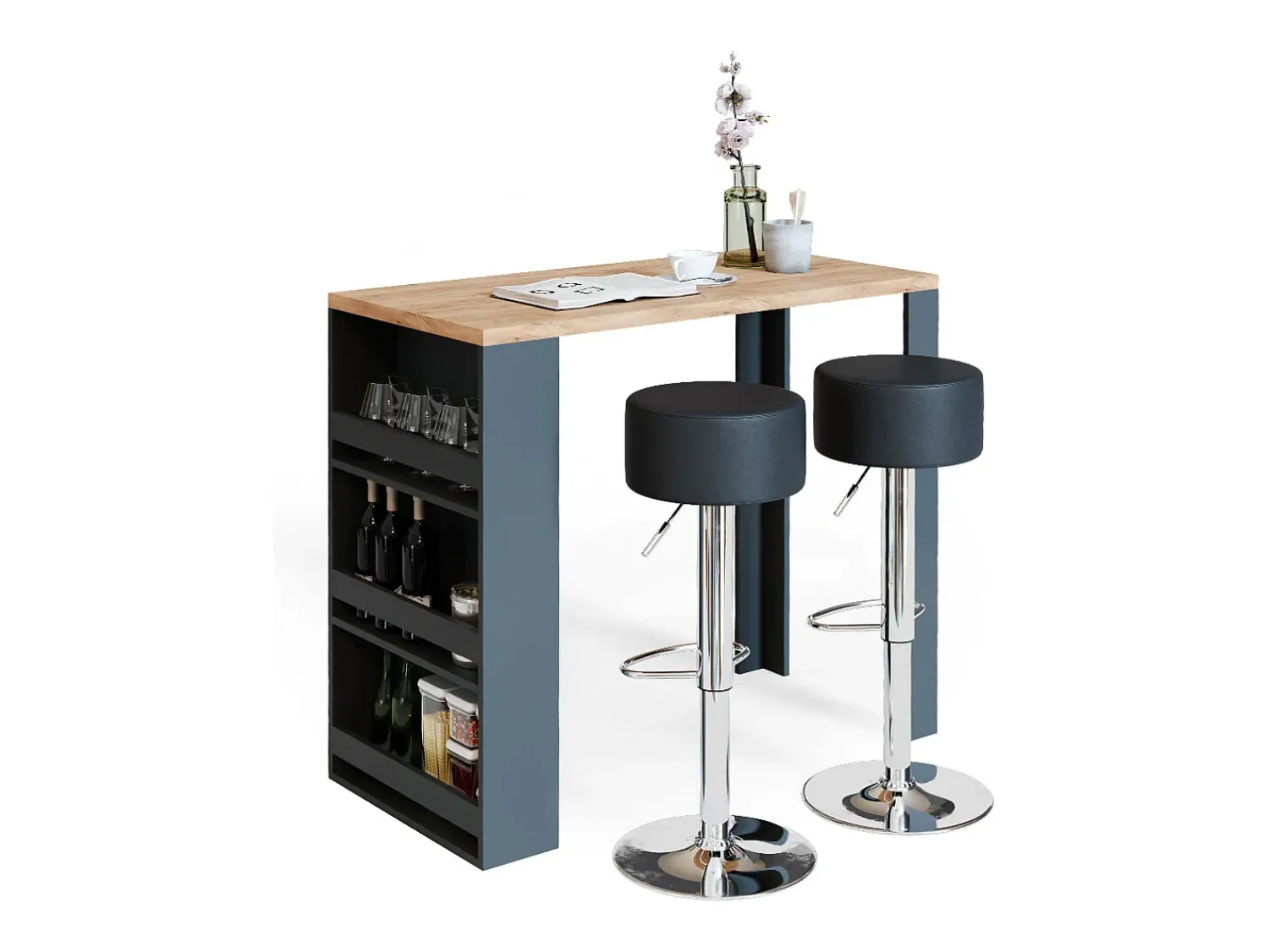 Vicco Mesa de bar carvalho 57x117x106^ Móvel De Bar