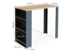 Vicco Mesa de bar carvalho 57x117x106^ Móvel De Bar