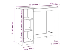 vidaxl Mesa de bar com prateleiras derivados de madeira^ Móvel De Bar