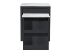 Outlet Merax Mesa de bar extensível com arrumação - 133-202 x 70 x 93,5 cm - com 2 gavetas + 4 compartimentos - MDF - preta Preto