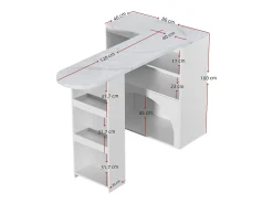 Móvel De Bar*Hauss Spole Mesa de bar giratória com espaço de arrumação e local para animais de estimação - Tampo com efeito mármore - Branco