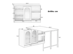 Outlet Mesa de bar moderna, extensível, giratória 360°, com espaço de armazenamento, branca. Branco