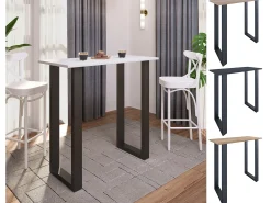 Móvel De Bar*VCM Mesa de bar | Tresen | Mesa em pé | Mesa alta | Mesa de mesa com rolamentos - Xona 110x50 cm (Preto / Antracite) Multicor