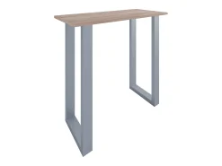 New VCM Mesa de bar | Tresen | Mesa em pé | Mesa alta | Mesa de mesa com rolamentos - Xona 110x50 cm (Prata / Sonoma Oak) Multicor