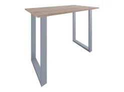 Móvel De Bar*VCM Mesa de bar | Tresen | Mesa em pé | Mesa alta | Mesa de mesa com rolamentos - Xona 140x80 cm (Prata / Sonoma Oak) Multicor