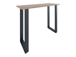Outlet VCM Mesa de bar | Tresen | Mesa em pé | Mesa alta | Mesa de mesa com rolamentos - Xona 140x50 cm (Preto / Sonoma Oak) Multicor