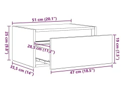 vidaxl Mesa de cabeceira de parede com luzes LED carvalho^ Móvel De Tv