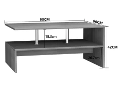 Mesa De Apoio*VCM Mesa de café de madeira Sofatic Sala de estar Mesa de mesa lateral Mesa de café Maliso L (faia) Castanho