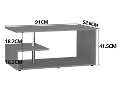 Clearance VCM Mesa de café de madeira Sofatic Sala de estar Mesa de mesa lateral Mesa de café Maliso M Branco