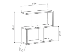 Dmora Mesa de café Dpersend, Mesa de café, Suporte de mesa para sofá, Prateleira de sala, 60x20h60 cm, Carvalho^ Mesa De Centro