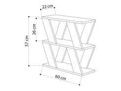 Dmora Mesa de café Dpipiton, Mesa de café, Suporte de sala de sofá, Prateleira de sala, 60x22h57 cm,^ Mesa De Centro