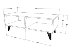 Online Mesa de café haaus Melo, negro, 110 x 50 x 40 cm Preto