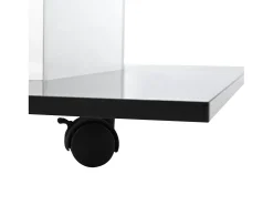 Mesa De Centro*DripeX Mesa de café quadrada giratória - com LEDs ajustáveis ​​e rodízios de freio - Painel de vidro e partículas - branco e - 80x80x40cm Preto