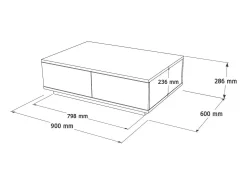 Discount Dmora Mesa de caféAlotto Dnastasi, Mesa de café, Porta-revistas para sofá, Prateleira para sala de estar, 90x60h29 cm, Carvalho e Branco Castanho