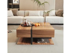 Mesa De Centro*Merax Mesa de centro - 4 gavetas - aglomerado - cor natural Natural claro