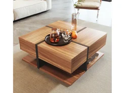 Mesa De Centro*Merax Mesa de centro - 4 gavetas - aglomerado - cor natural Natural claro