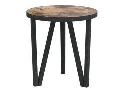 Mesa de centro Ø35 cm MDF preto e amarelo PT844935^ Mesa De Centro