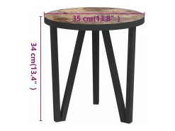 Mesa de centro Ø35 cm MDF preto e amarelo PT844935^ Mesa De Centro