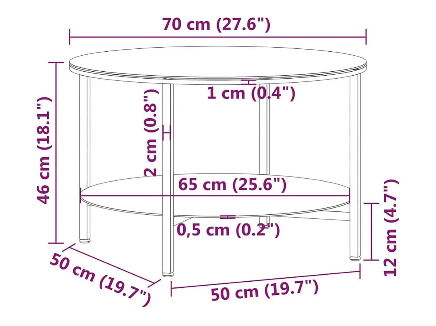 vidaxl Mesa de centro 70 cm vidro temperado e branco mármore^ Mesa De Apoio