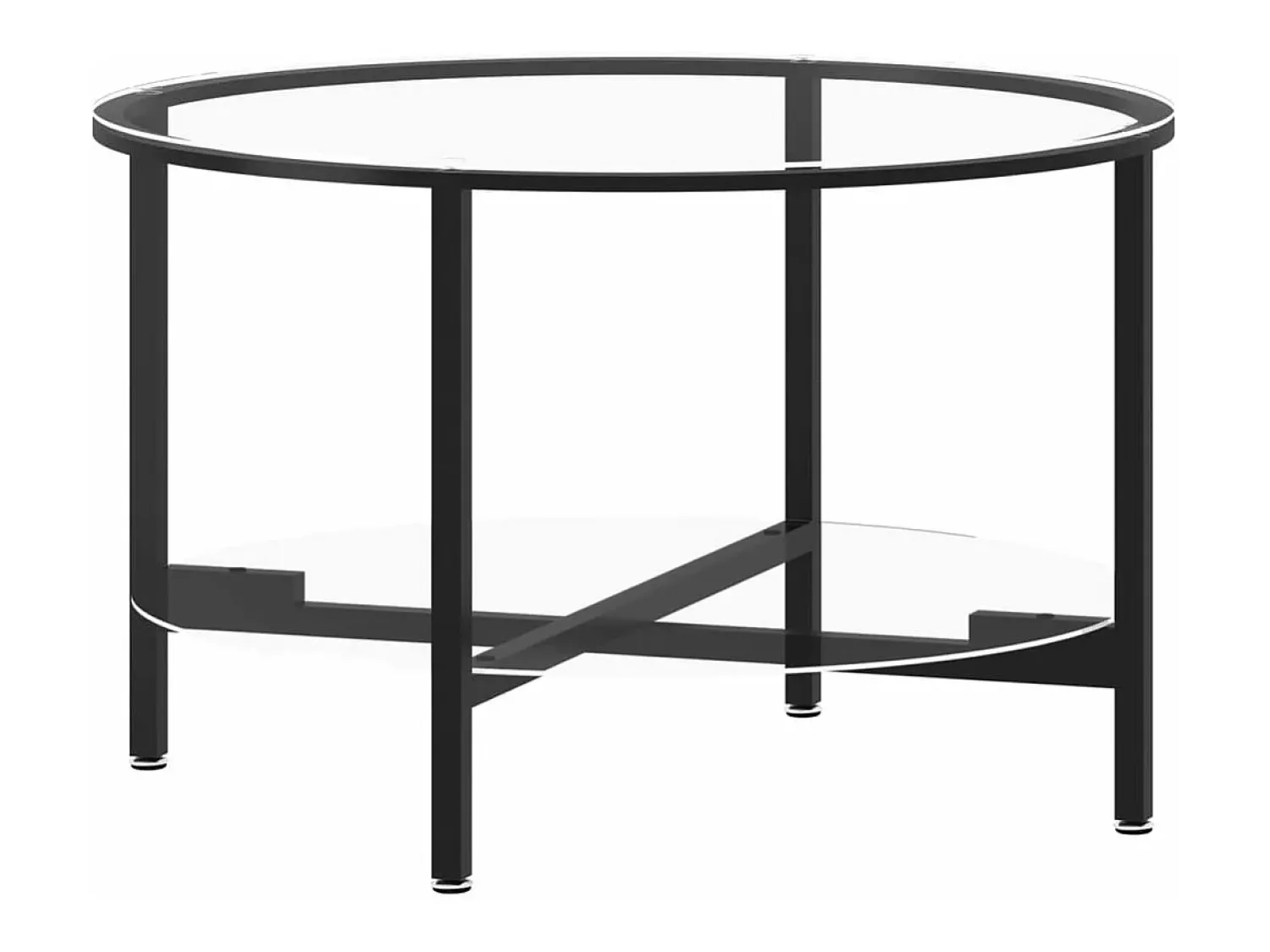 Mesa De Centro* Mesa de centro 70 cm vidro temperado e transparente PT465576 Preto