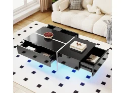 Mesa De Centro*ModernLuxe Mesa de centro - com sistema de iluminação LED controlado por aplicação - Preto