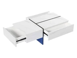 Mesa de centro - com sistema de iluminação LED controlado por aplicativo - Branca^ Mesa De Centro