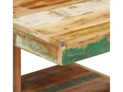 Mesa De Centro| Mesa de centro | Mesa de apoio | Mesa de café 45x45x40 cm madeira recuperada maciça Castanho