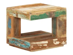Mesa De Centro| Mesa de centro | Mesa de apoio | Mesa de café 45x45x40 cm madeira recuperada maciça Castanho