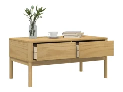 Mesa De Centro* Mesa de centro | Mesa de apoio FLORO 99x55.5x45 cm pinho maciço mel Castanho