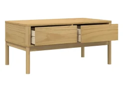 Mesa De Centro* Mesa de centro | Mesa de apoio FLORO 99x55.5x45 cm pinho maciço mel Castanho