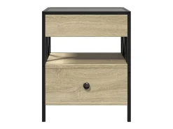 Mesa De Centro* Mesa de centro | Mesa de apoio luzes LED Infinity 40x40x51 cm carvalho sonoma Castanho