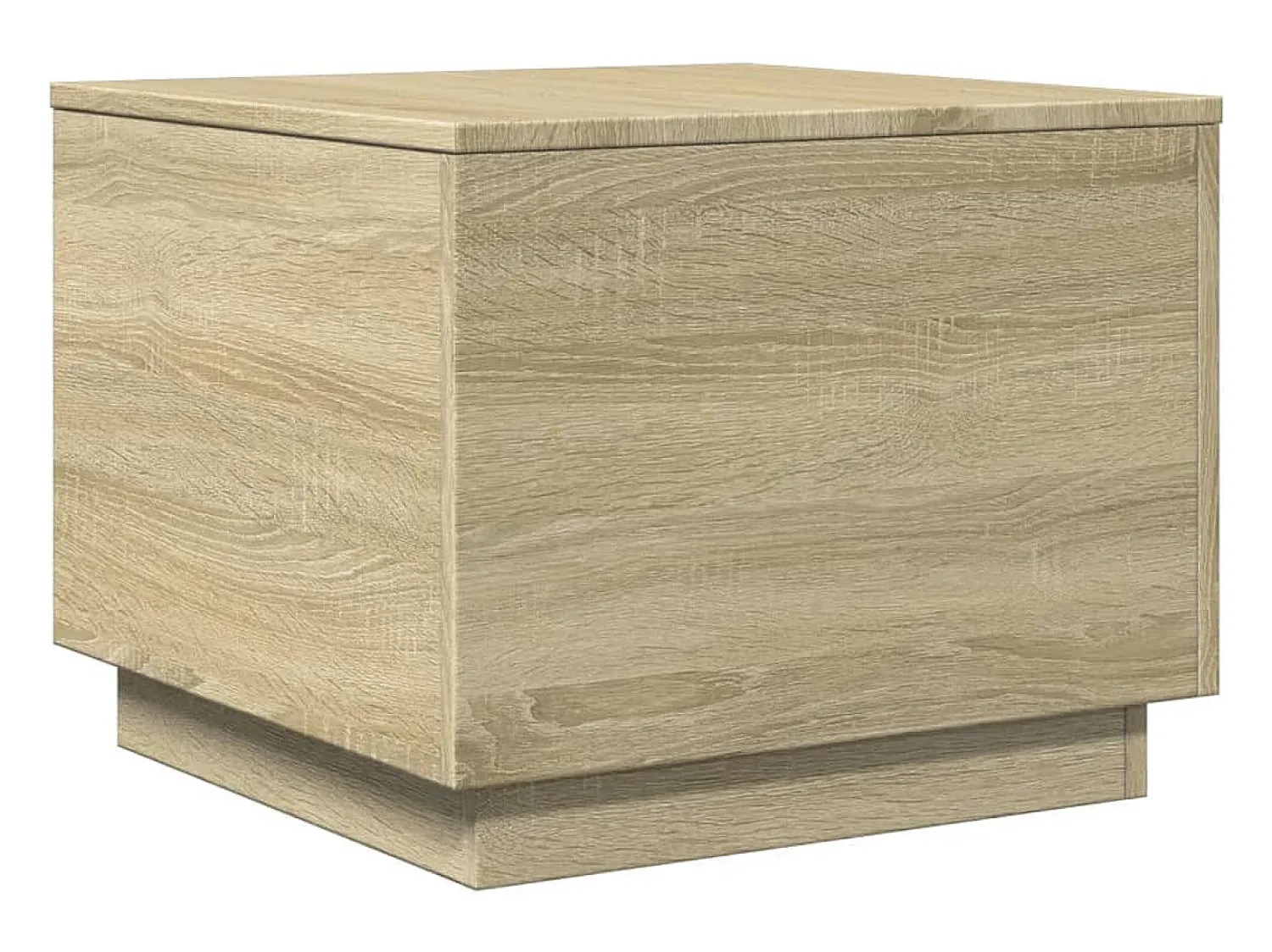 Mesa De Centro* Mesa de centro | Mesa de apoio com luzes LED 50x50x40 cm carvalho sonoma Castanho