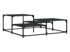 Outlet Mesa de centro | Mesa de apoio 107x107x40 cm derivados de madeira Preto