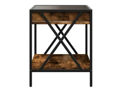 Mesa de centro | Mesa de apoio luzes LED Infinity 40x40x49 cm carvalho fumado^ Mesa De Centro