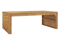 Mesa De Centro* Mesa de centro | Mesa de apoio | Mesa de café 110x60x38 cm madeira maciça teca Castanho