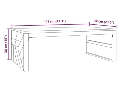 Mesa De Centro* Mesa de centro | Mesa de apoio | Mesa de café 110x60x38 cm madeira maciça teca Castanho