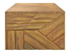 Mesa De Centro* Mesa de centro | Mesa de apoio | Mesa de café 110x60x38 cm madeira maciça teca Castanho