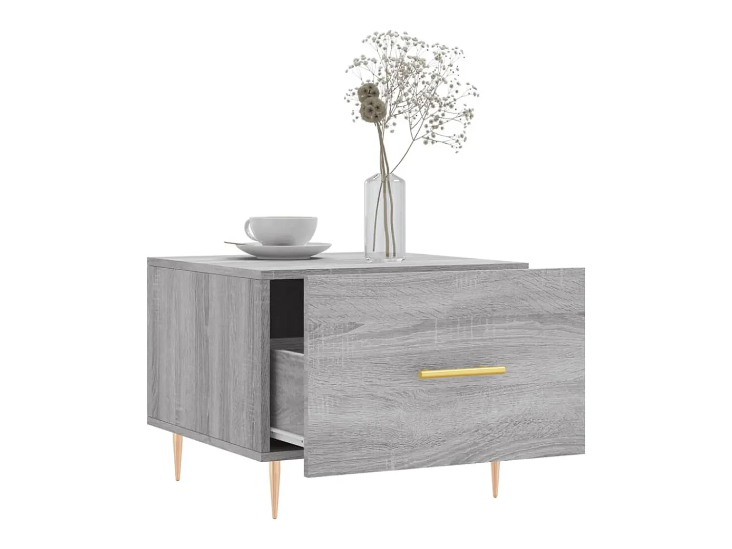 Clearance Mesa de centro | Mesa de apoio 50x50x40 cm derivados madeira sonoma cinza Cinzento