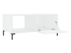 Mesa De Centro* Mesa de centro | Mesa de apoio 90x50x40 cm madeira processada brilhante Branco