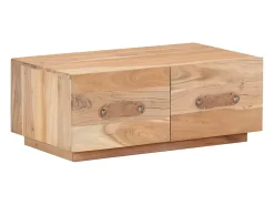 Mesa De Centro| Mesa de centro | Mesa de apoio | Mesa de café 90x50x35 cm madeira recuperada maciça Castanho