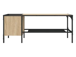 Mesa de centro | Mesa de apoio | Mesa de café c/ prateleira derivados de madeira carvalho sonoma^ Mesa De Centro