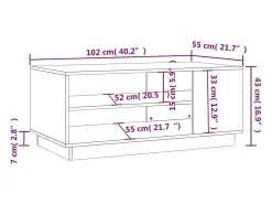 Mesa De Centro* Mesa de centro | Mesa de apoio 102x55x43 cm aglomerado Preto