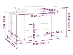 New Mesa de centro | Mesa de apoio 79x49x41 cm derivados de madeira sonoma Cinzento
