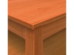 Mesa De Centro* Mesa de centro | Mesa de apoio 100x100x40 cm madeira pinho maciça cera Castanho