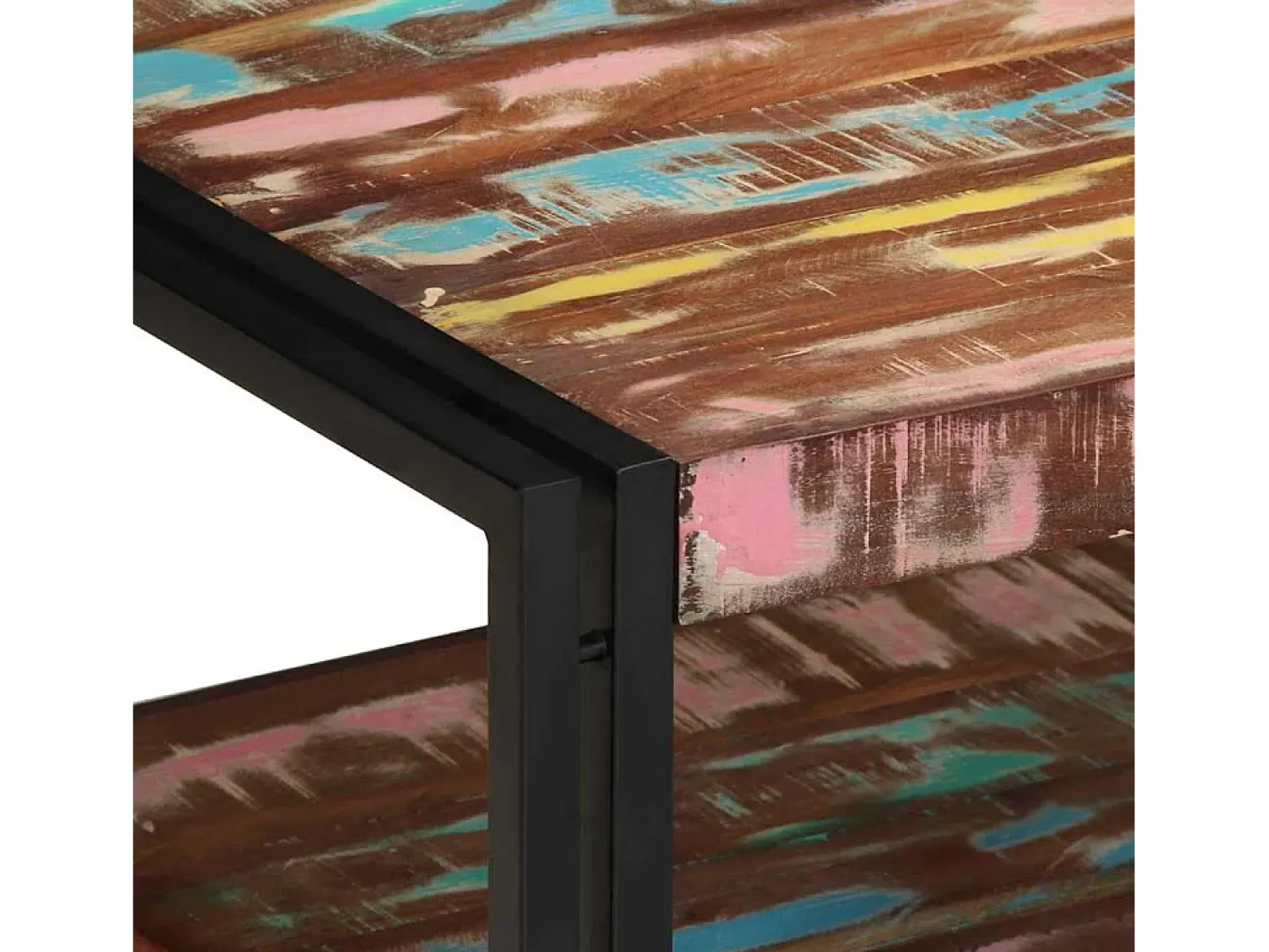 Mesa De Centro* Mesa de centro | Mesa de apoio 70x50x38 cm madeira maciça recuperada Multicor
