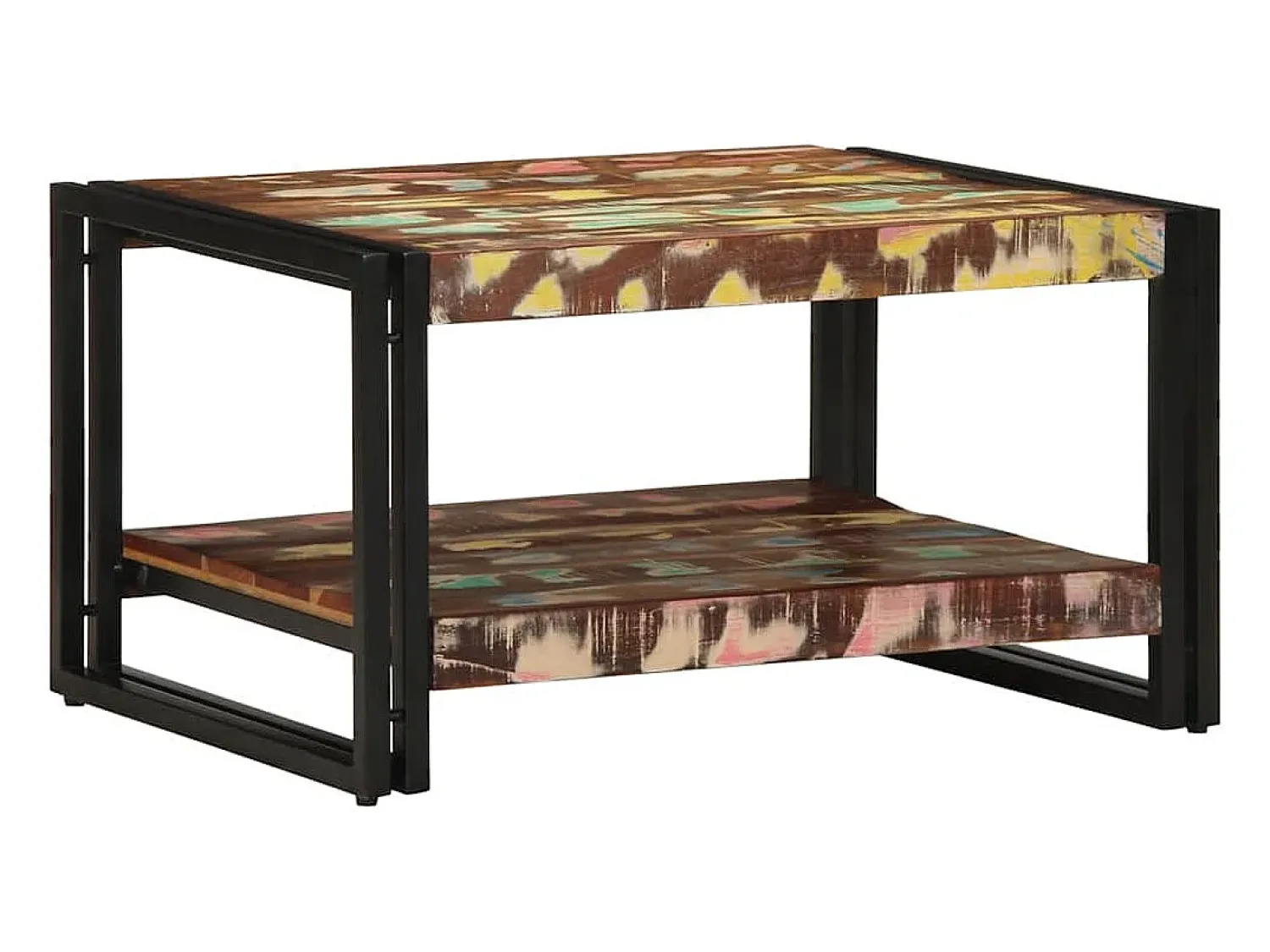 Mesa De Centro* Mesa de centro | Mesa de apoio 70x50x38 cm madeira maciça recuperada Multicor
